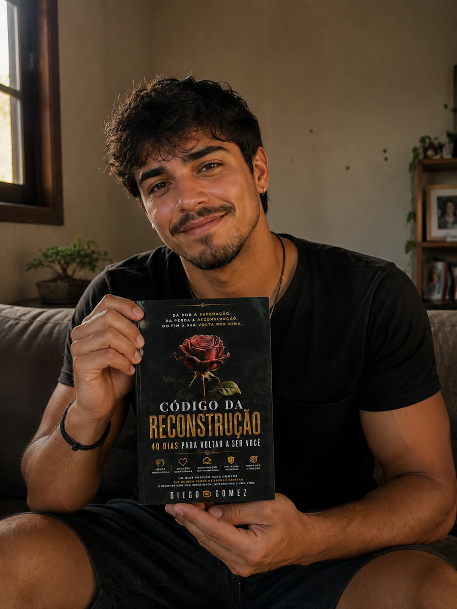 Rodrigo Silveira segurando o livro Código da Reconstrução
